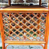 Vintage rattan bar cabinet from the 70s