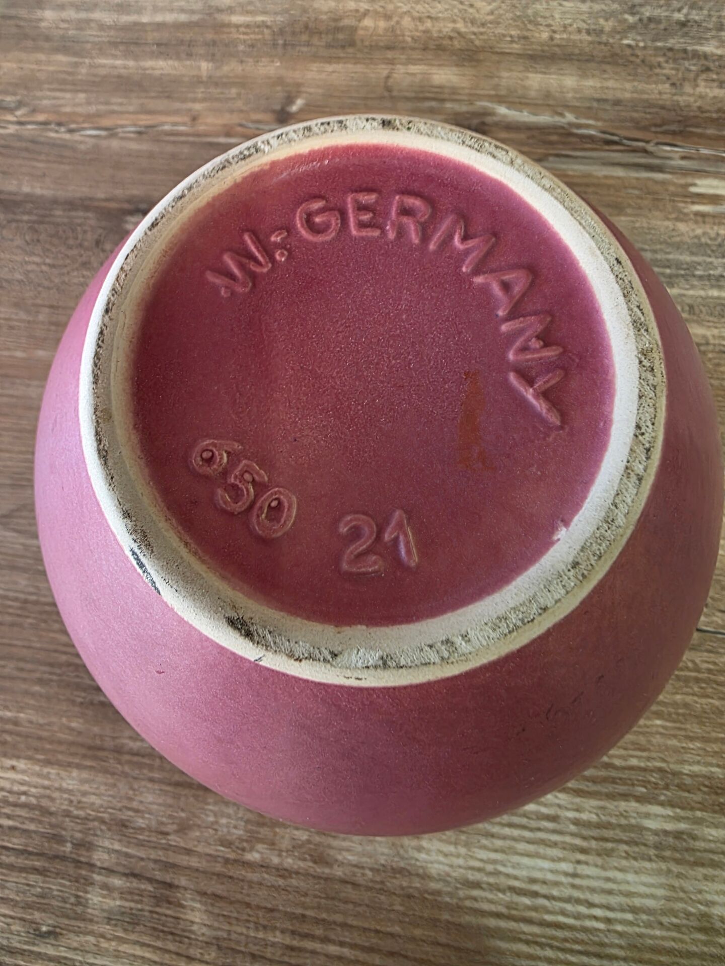 Round vase West Germany 650-21 Scheurich powder pink vintage 70s