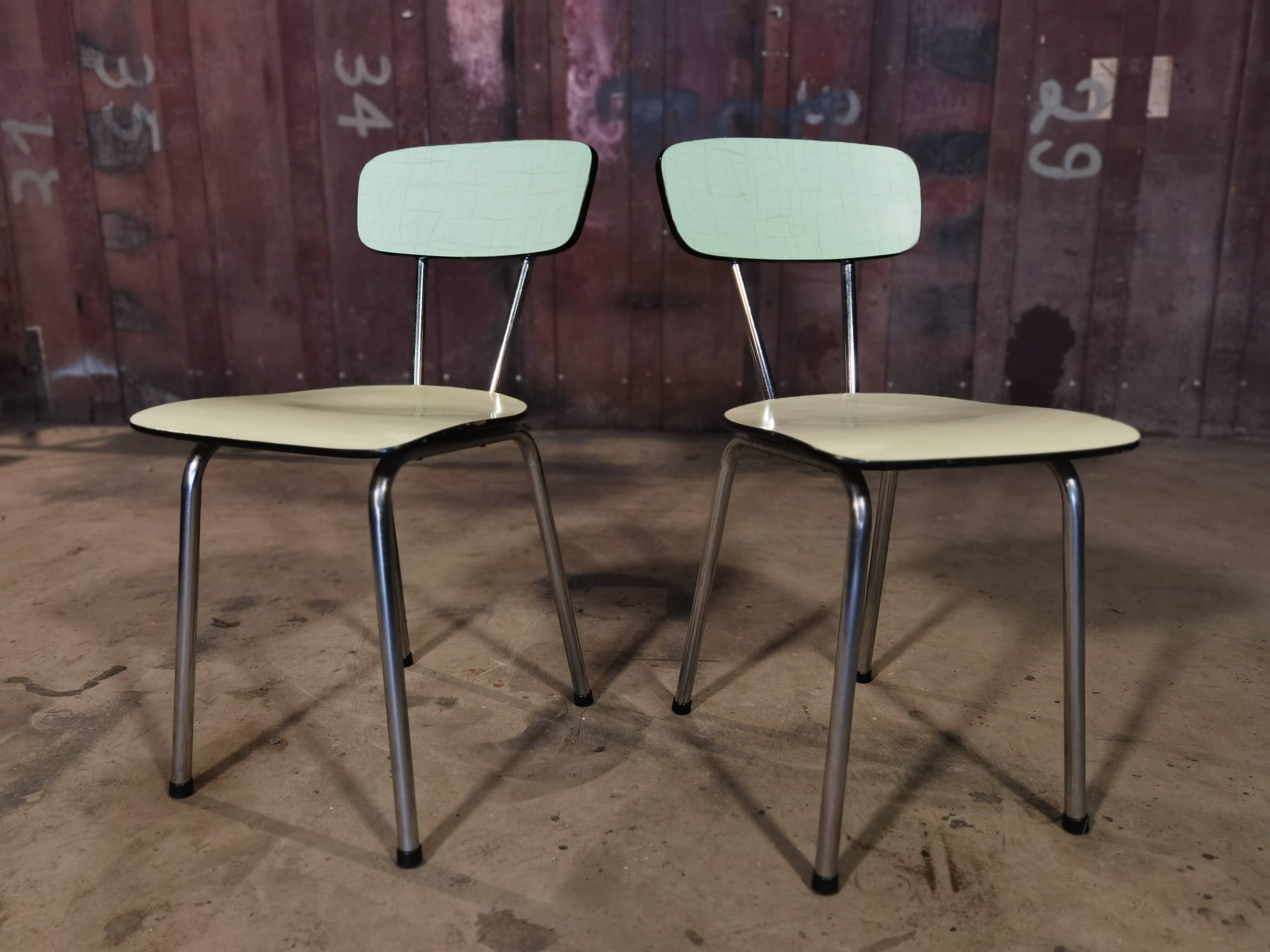 Pair of formica chairs year 60