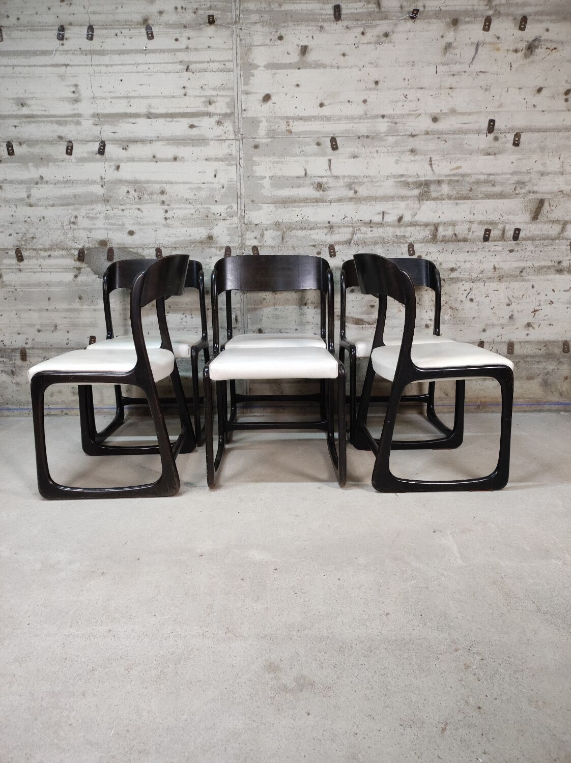 Lot de 6 chaises Baumann traineau