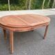 Table à manger ronde extensible décapé en bois massif brut chinois Ming 196