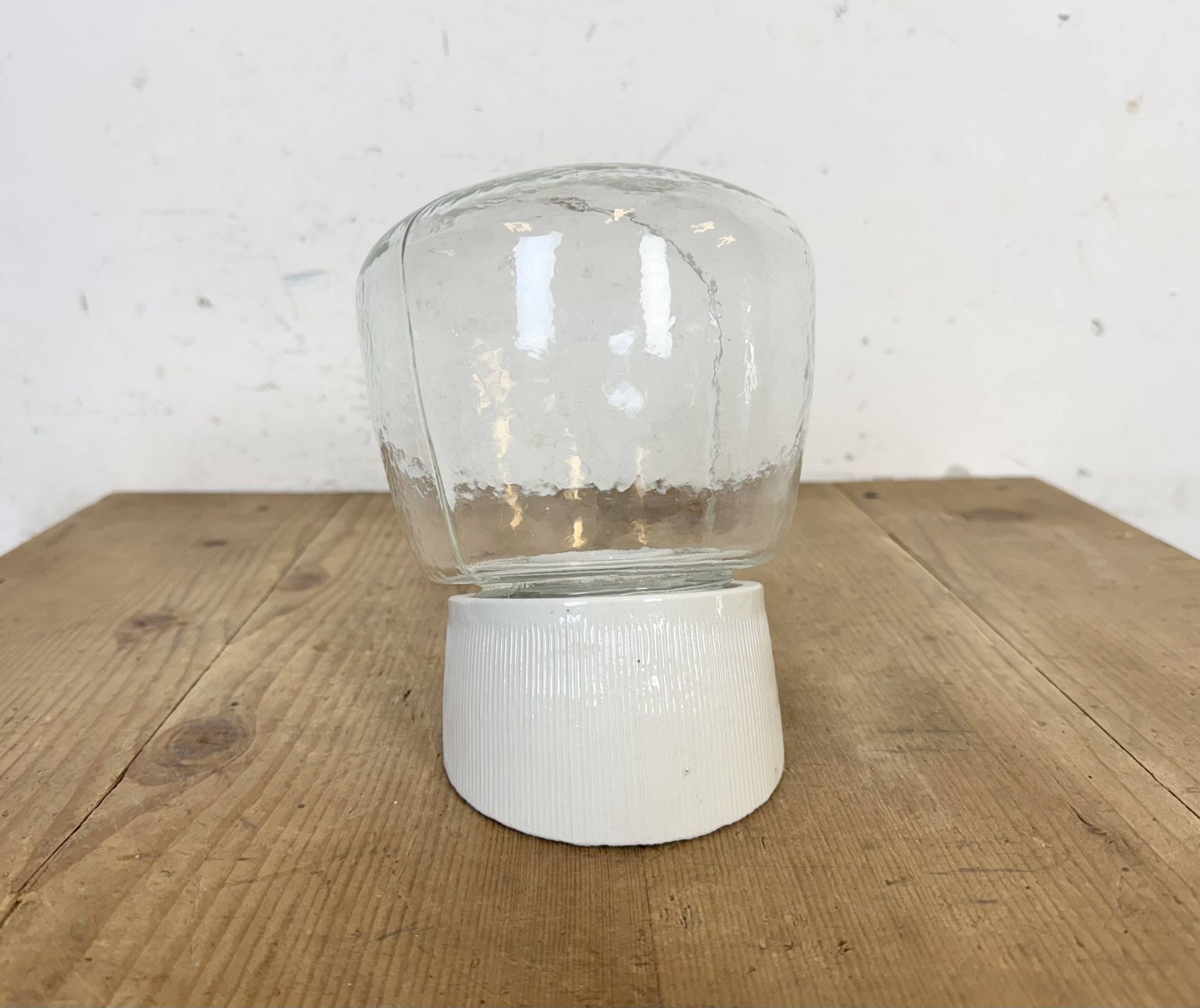 Vintage White Porcelain Wall Light, 1970s