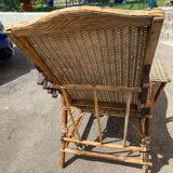 Wicker chaise longue