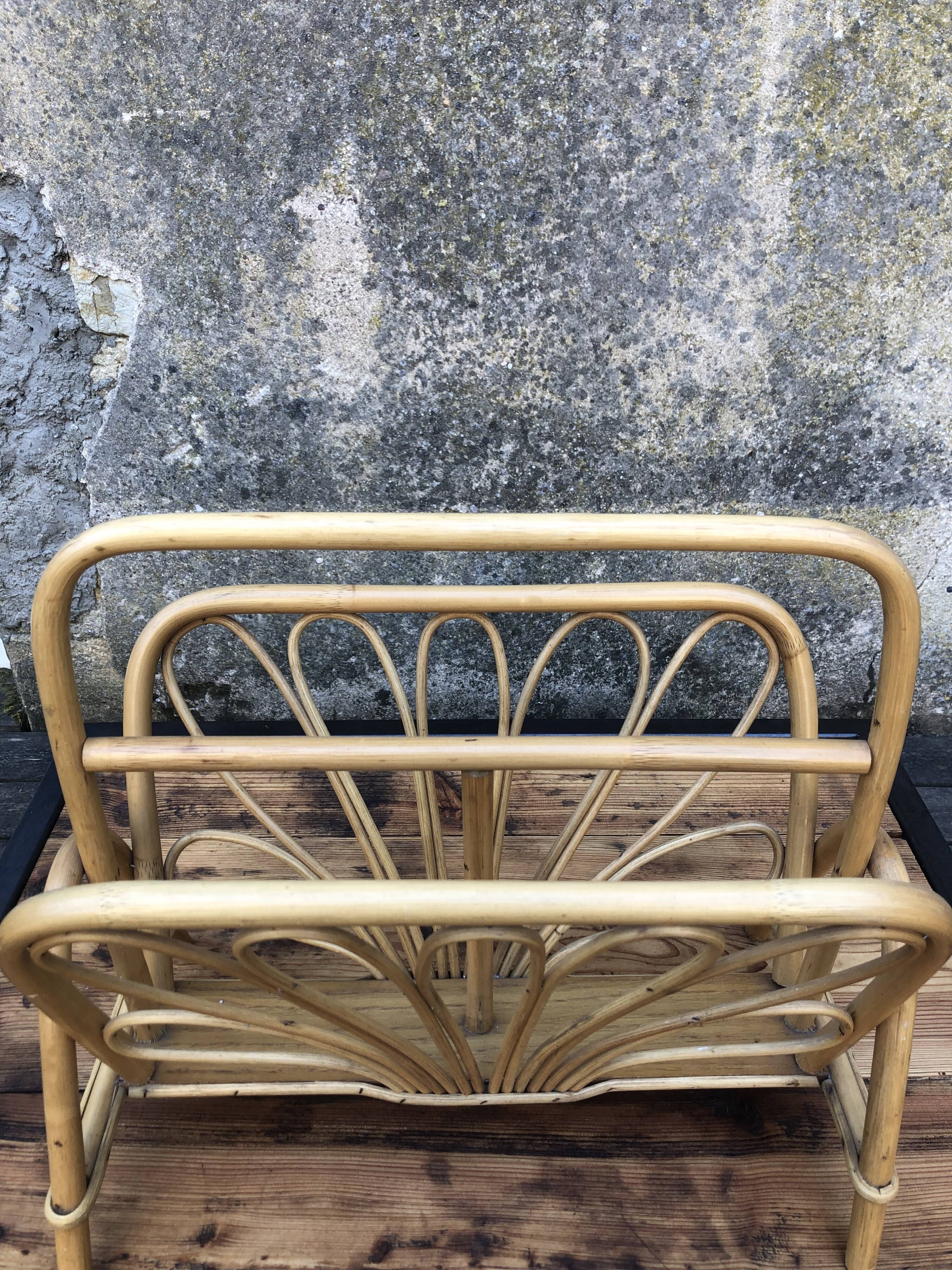 Rattan magazine holders