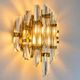 Pair of Venini wall sconces in cut Murano glass, circa 1970.