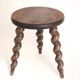 Spiral leg tripod stool