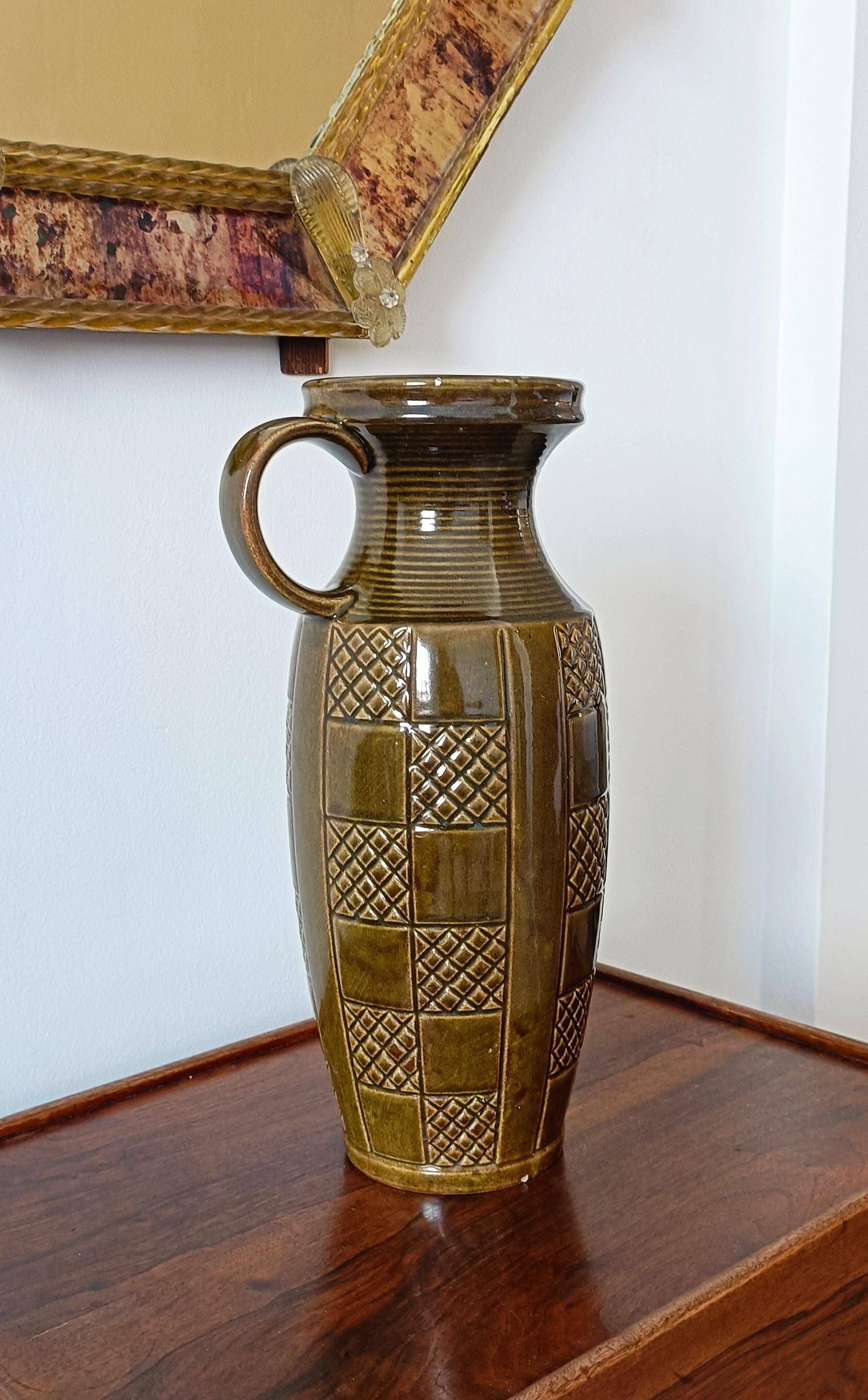 Mid Century West German Ceramic Large Handled Vase by Scheurich, 1950s
