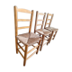 3 chaises paillées vintage, meubles sièges anciens