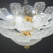 Florence, large size Murano clear transparent vintage glass ceiling light