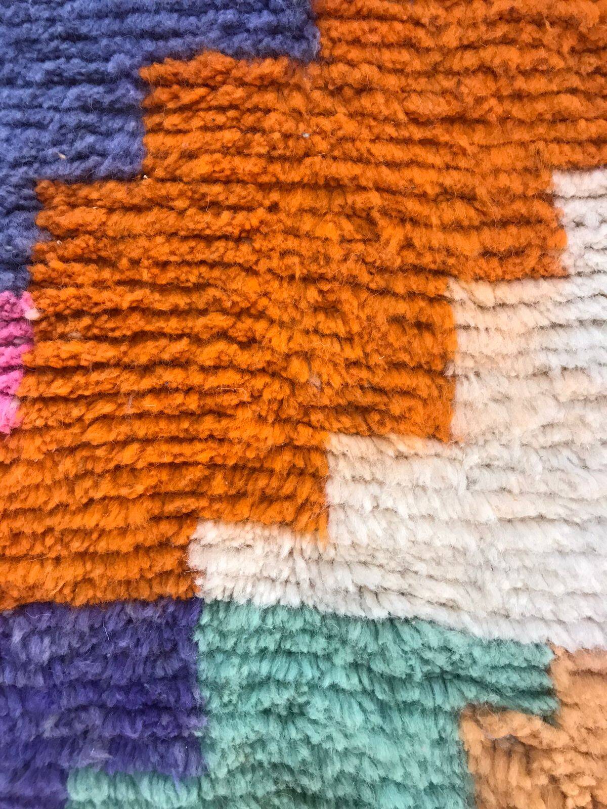 Tapis Boujad marocain  Design abstrait multicolore 3*2m
