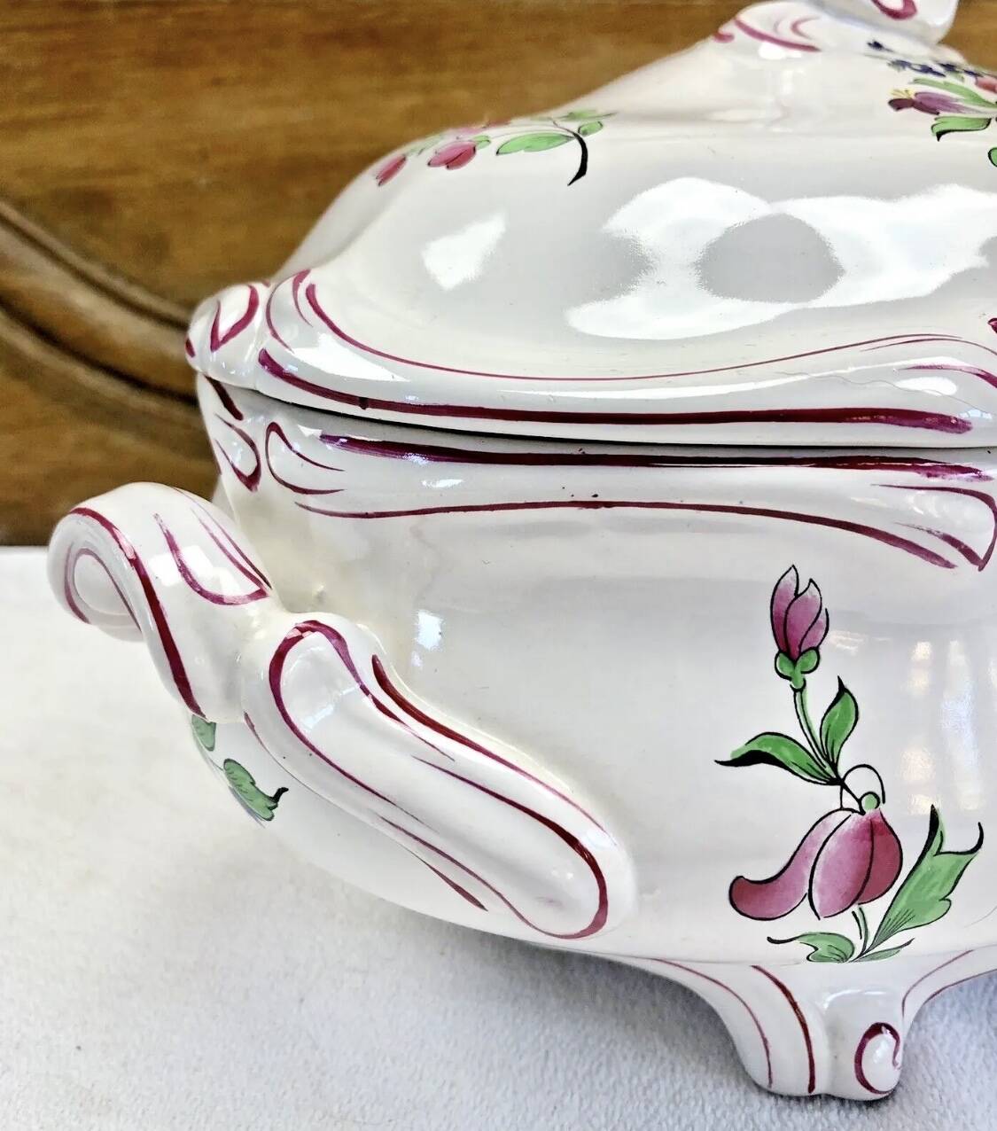 Old Lunéville oval vegetable tureen, street light model