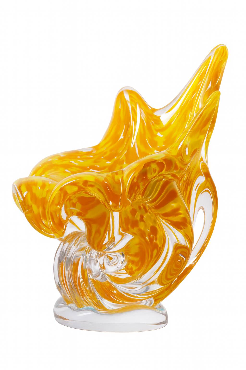 Hand-Shaped Orange Glass Vase, 1970s