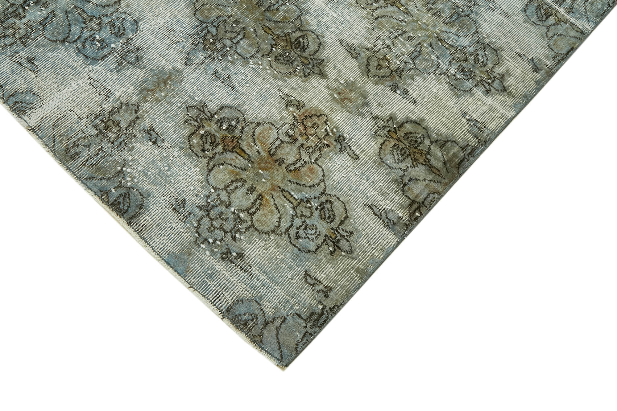 Hand-knotted antique anatolian 1970s 198 cm x 292 cm blue carpet