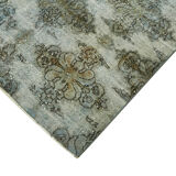 Tapis bleu anatolien antique noué à la main des années 1970 198 cm x 292 cm