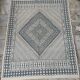 Blue and white hand-woven margoum rug