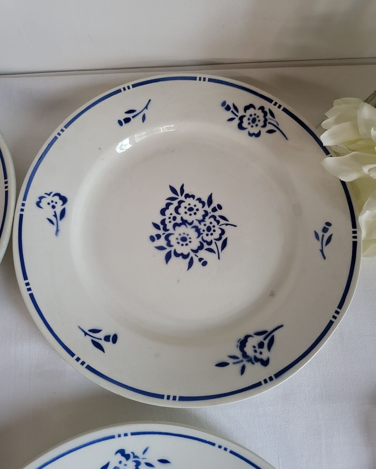 6 Flat Plates in earthenware Moulin des Loups & Hamage model Lucien