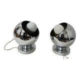 Pair of walllamps 70s chrome