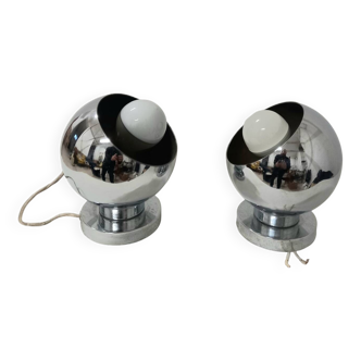 Pair of walllamps 70s chrome