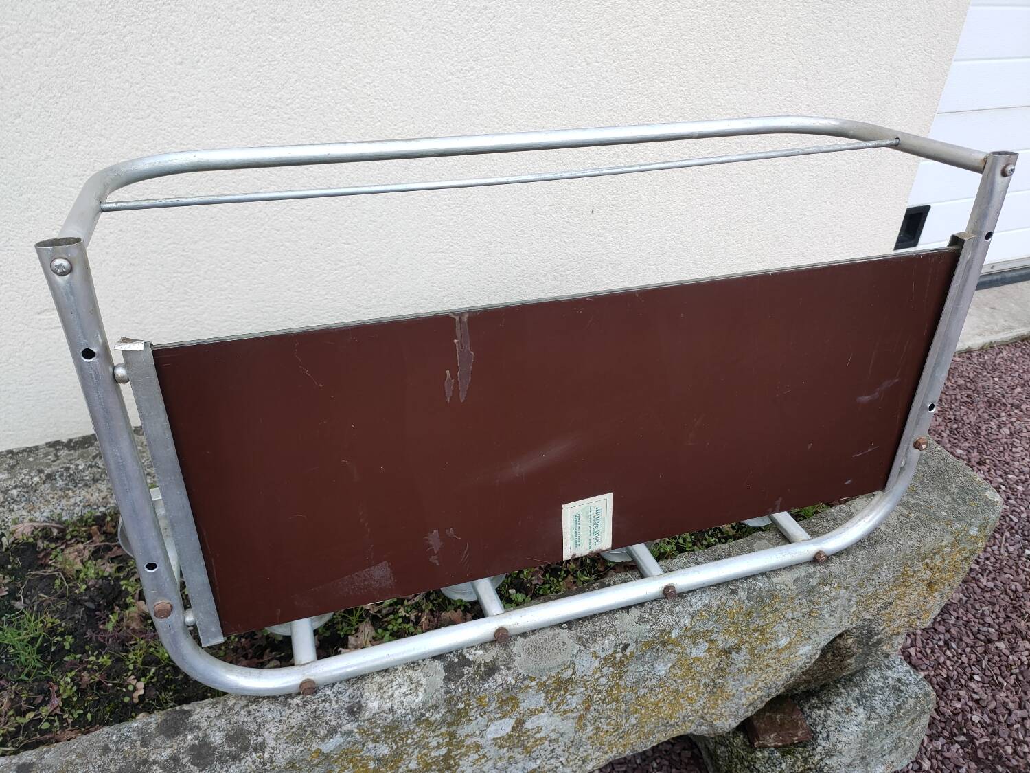 Vintage aluminum wall coat rack