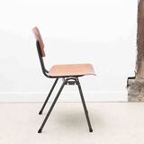 Eromes oak and grey-green chair with hooks