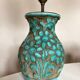 Italian glazed ceramic lamp 1960 mid century Bitossi turquoise
