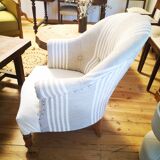 Restored reupholstered toad armchair