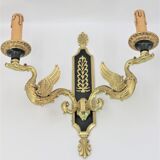 Pair of empire-style bronze wall light