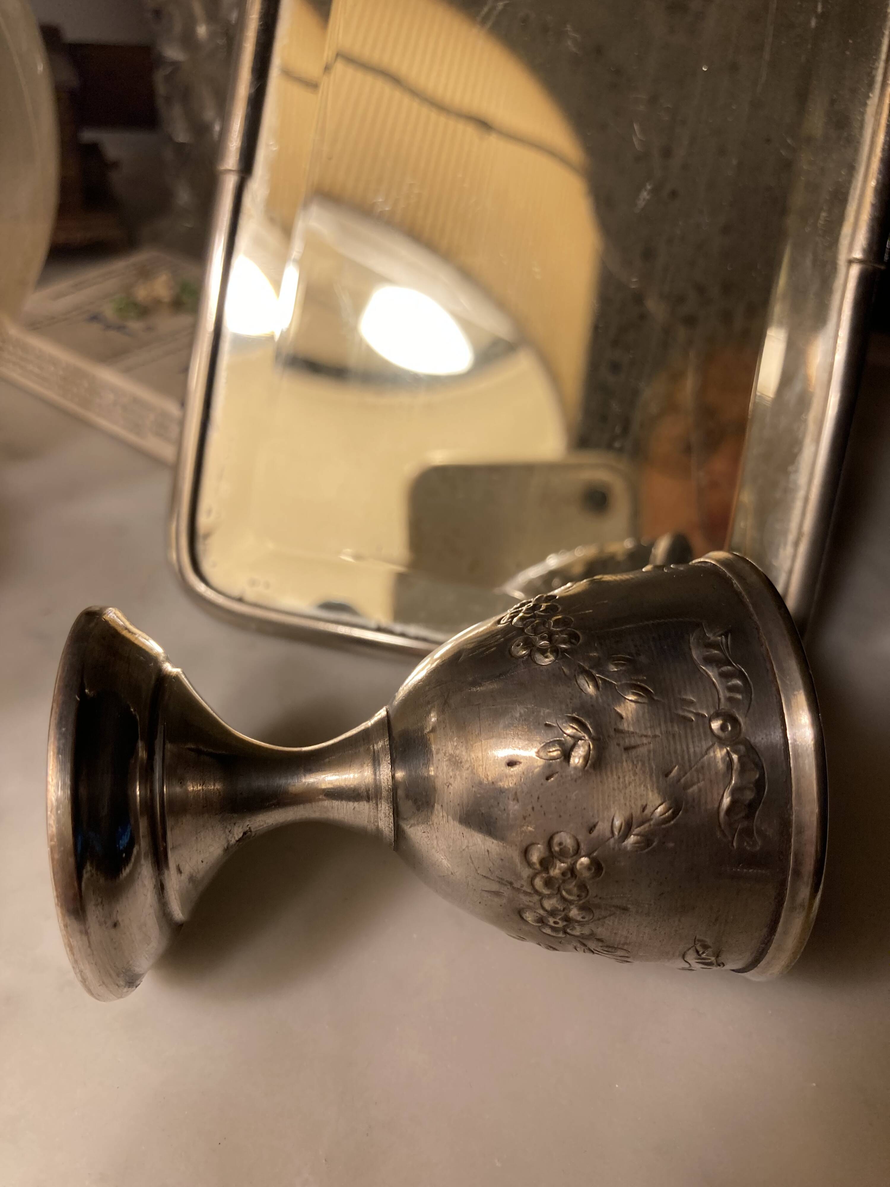 Silver and silver plated egg cup set