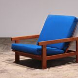 Hans J Wegner GE421 Getama Fauteuil relax en chêne avec dossier réglable