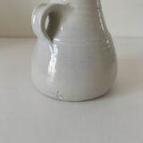 Hand-thrown white stoneware pitcher – signed artisanal ceramic