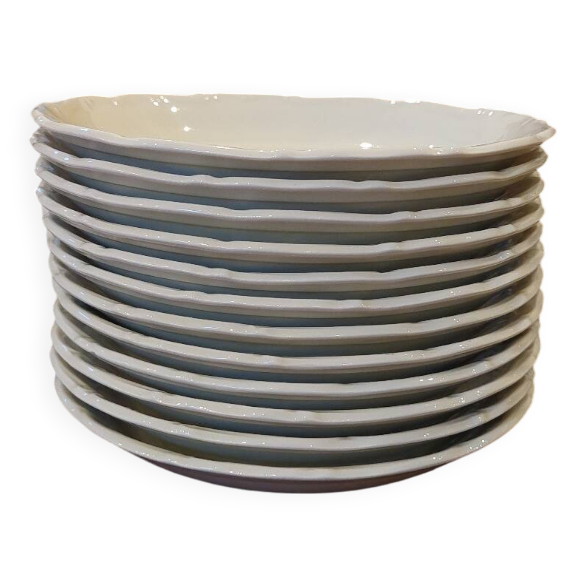 Set of 12 Sologne Larchevêque porcelain plates