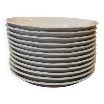 Set of 12 Sologne Larchevêque porcelain plates