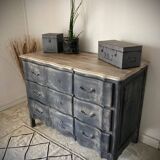 Solid wood crossbow chest of drawers
