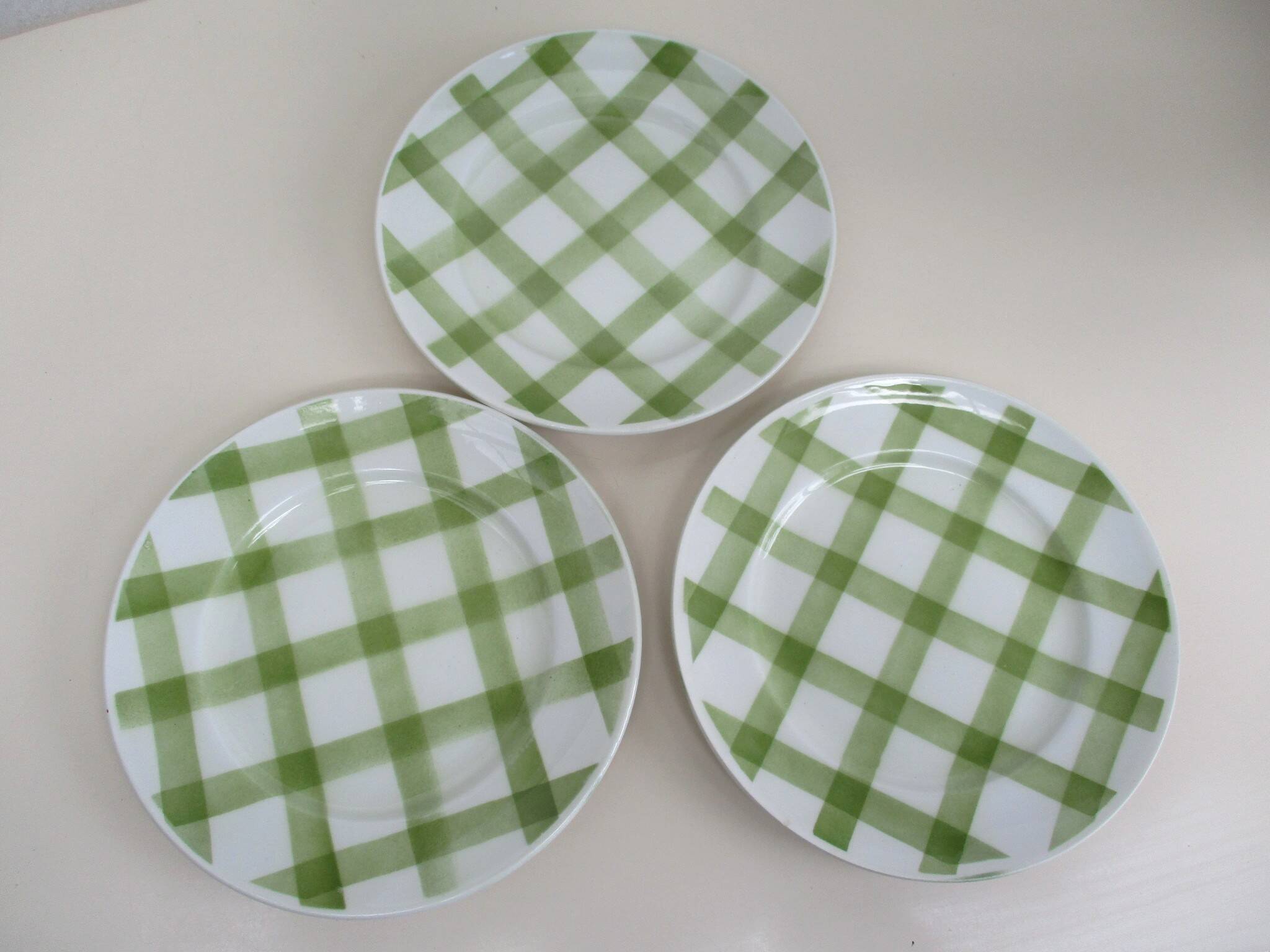 Dessert service Orchies Moulin des loups green tiles