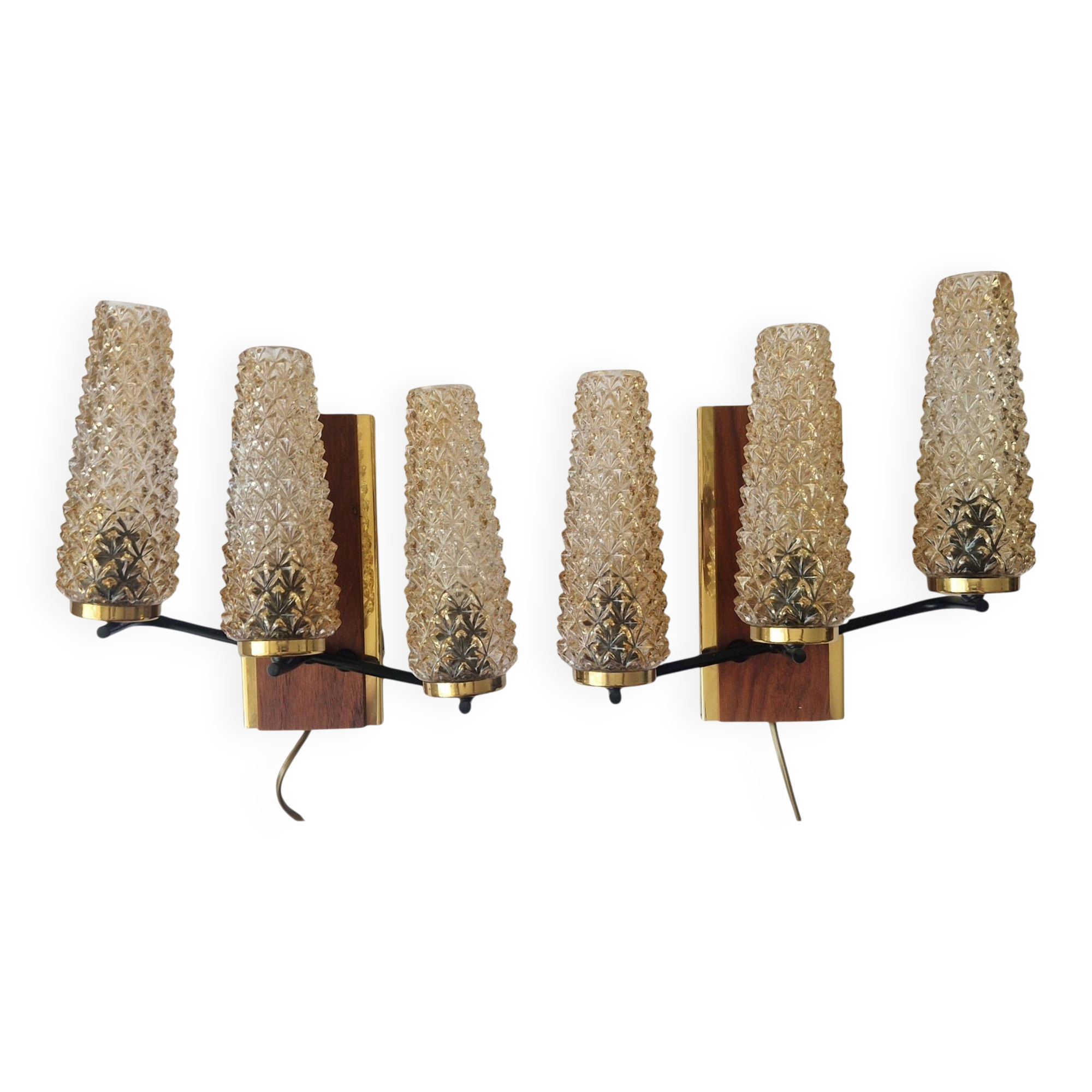 Pair of Midcentury Wall Lamps Sego Armatur, Sweden, 1960s