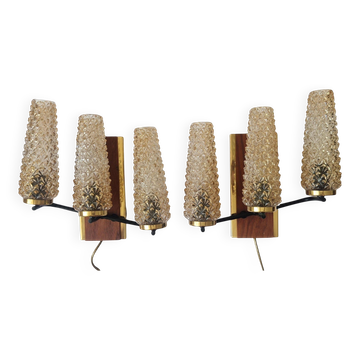 Pair of Midcentury Wall Lamps Sego Armatur, Sweden, 1960s