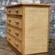 Commode vintage en rotin et osier tressé  1970