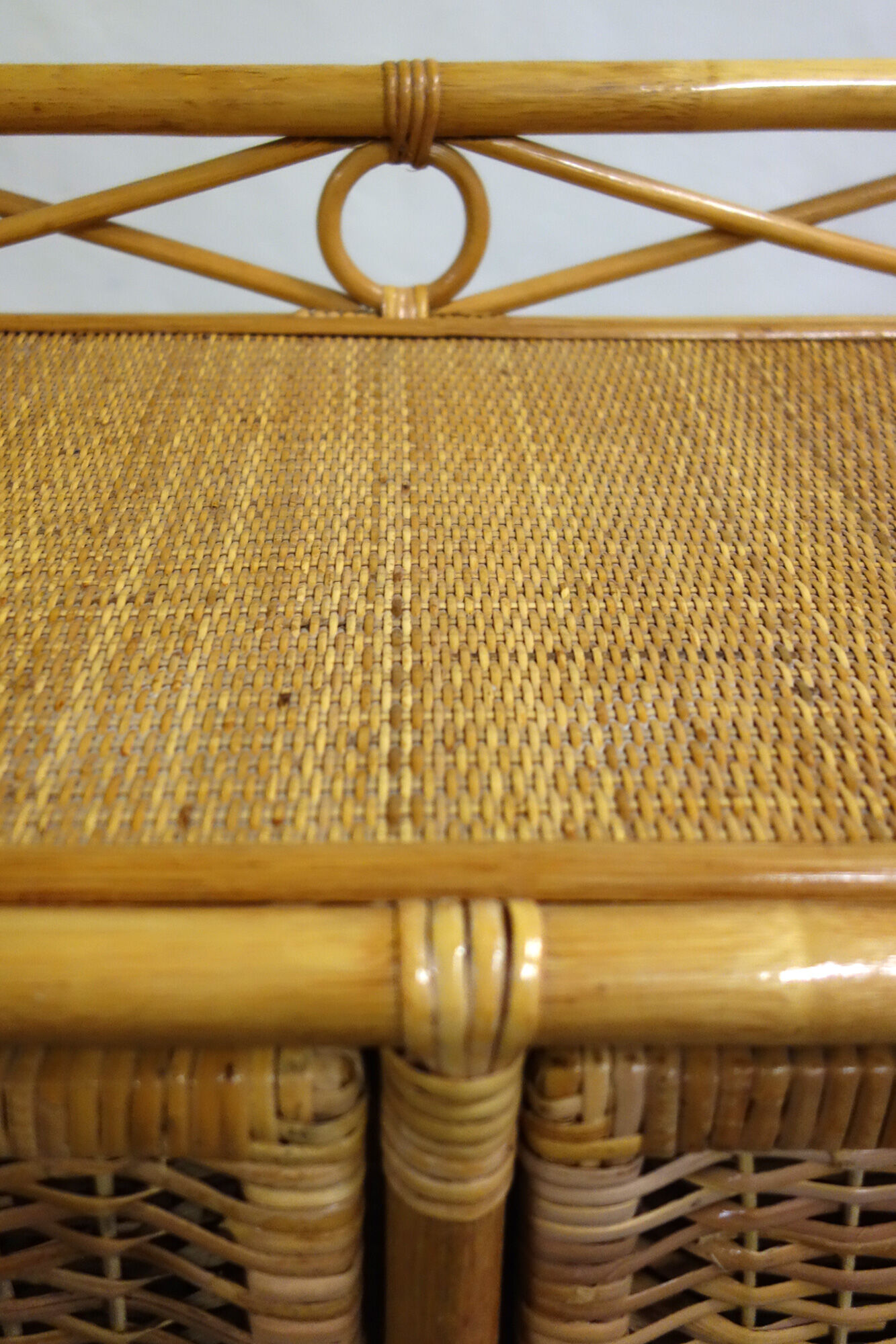 Rattan and bamboo chest of drawers 70s