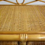 Rattan and bamboo chest of drawers 70s