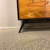 Bibliothèque plaquée noyer vintage, années 1960