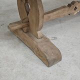 Large 19th century elm monastery table with solid top