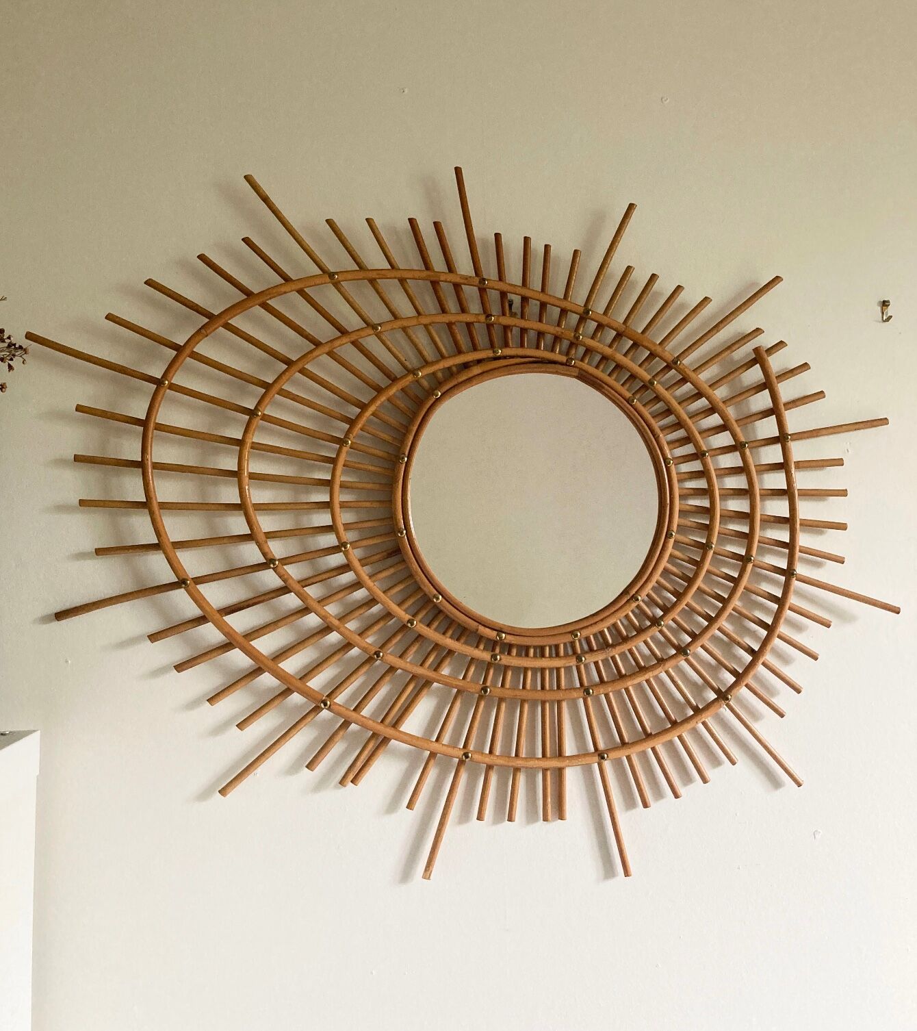 Vintage ortf rattan mirror