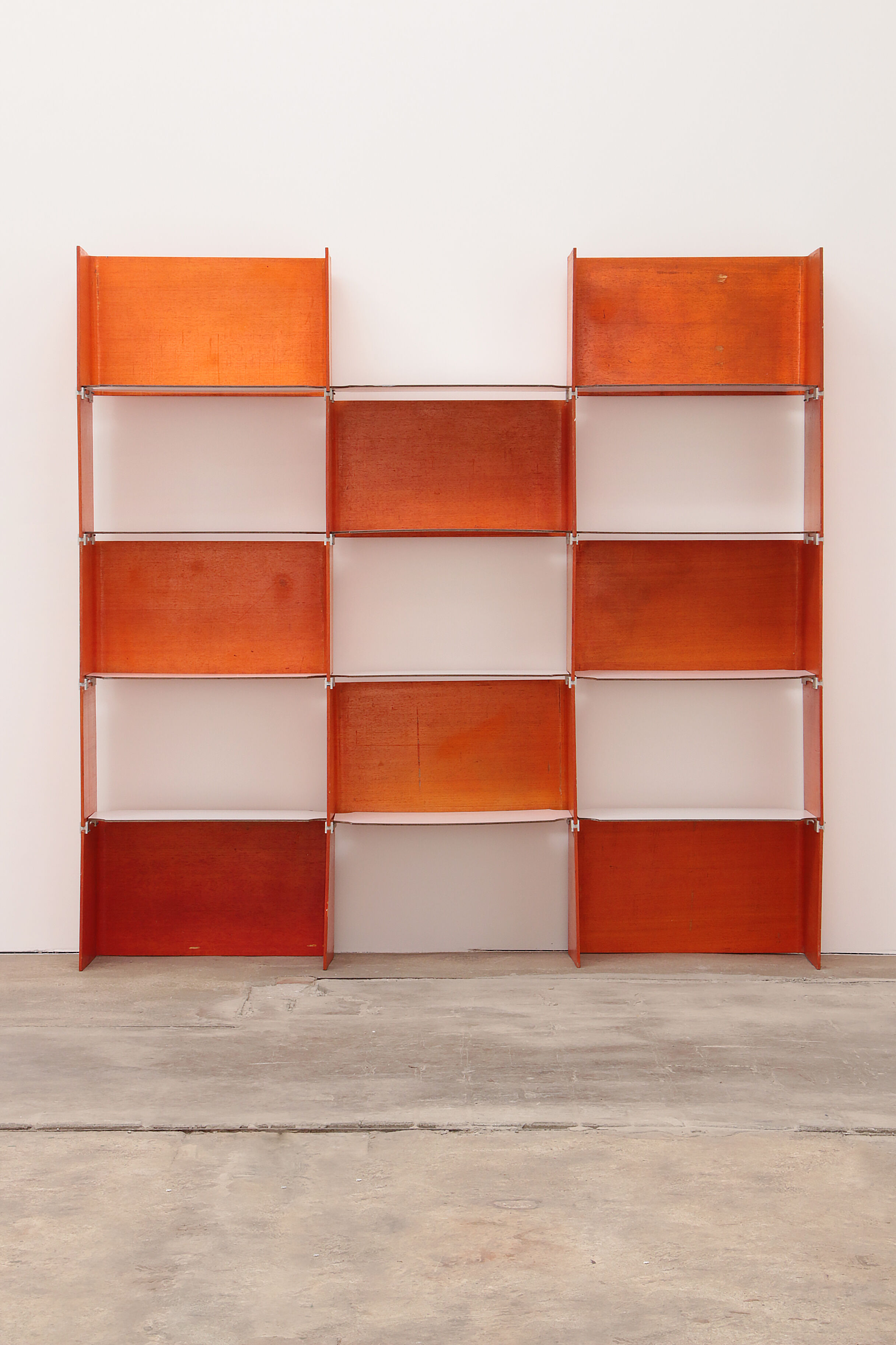 Modular French wall furniture orange made in the 60s.