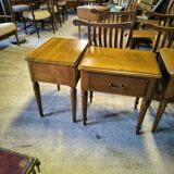 Series of 4 solid teak bedside tables circa 1980