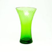 Postmodern vase, green glass, Huta Hortensja, Poland, 1970s