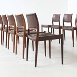 Niels Otto Moller model 80 dining chairs in rosewood Denmark 1960