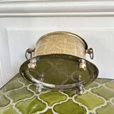 Boîte ou coffret ancien en laiton gravé