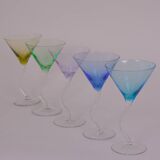 Tinted glass martini glasses x5