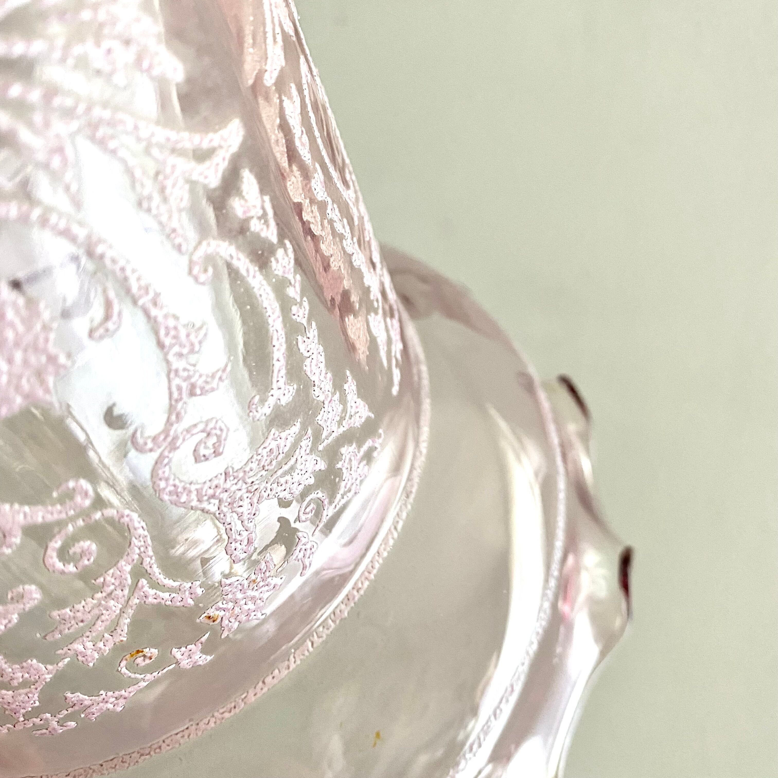 Suspension vintage en verre rose