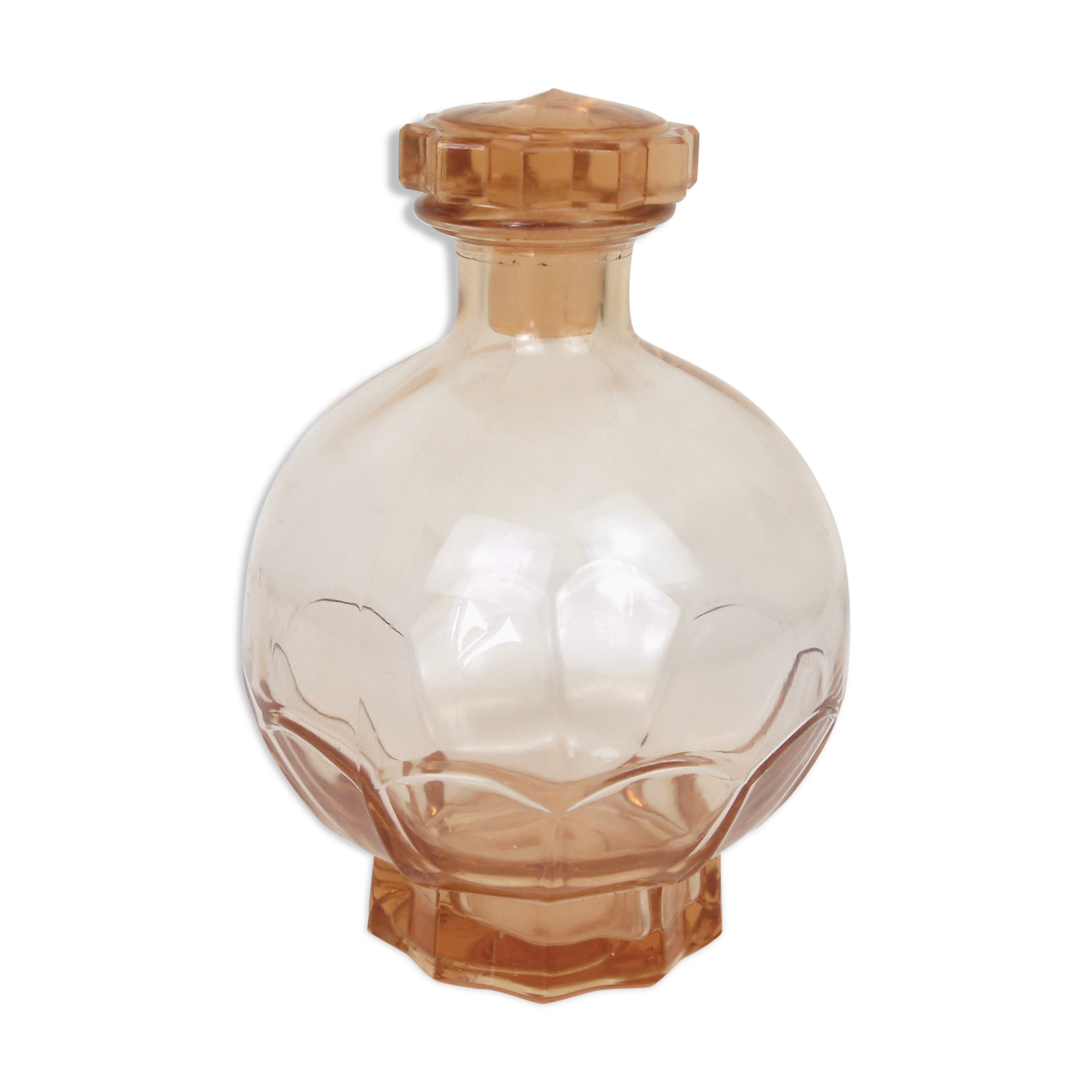 Pink glass liqueur carafe